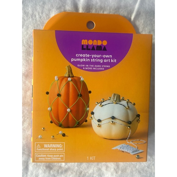 Mondo Llama Other - Mondo Llama Create Your Own Pumpkin String Art Kit Glow In Dark Halloween #995